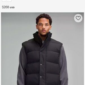 lululemon athletica Black Quilted Puffer Vest with High Collar and Slim Fit